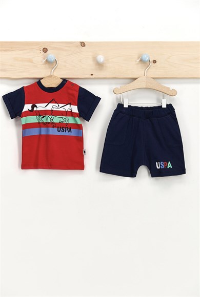 U.S. Polo Assn Lisanslı Kırmızı Erkek Bebek T-Shirt Takım